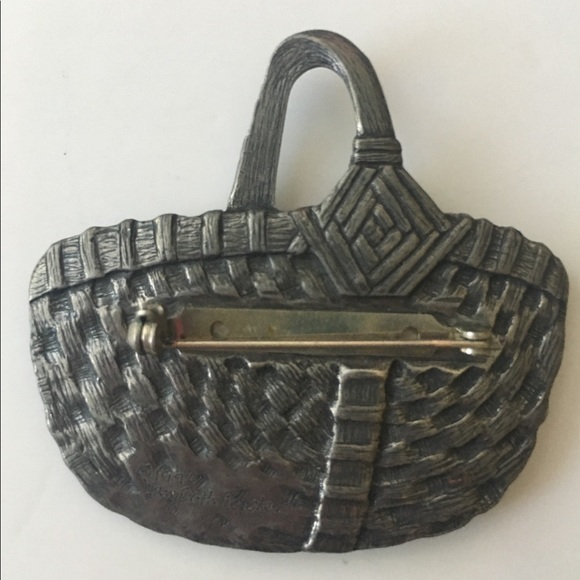 DANFORTH Pewter Brooch Pin Basket - Picture 2 of 3